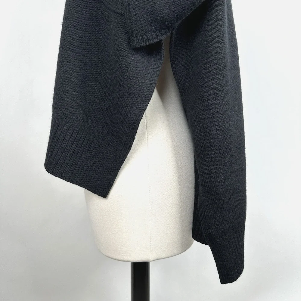 Banana Republic Oversized‎ Merino Wool Cotton High Low Cardigan Sweater XL Black